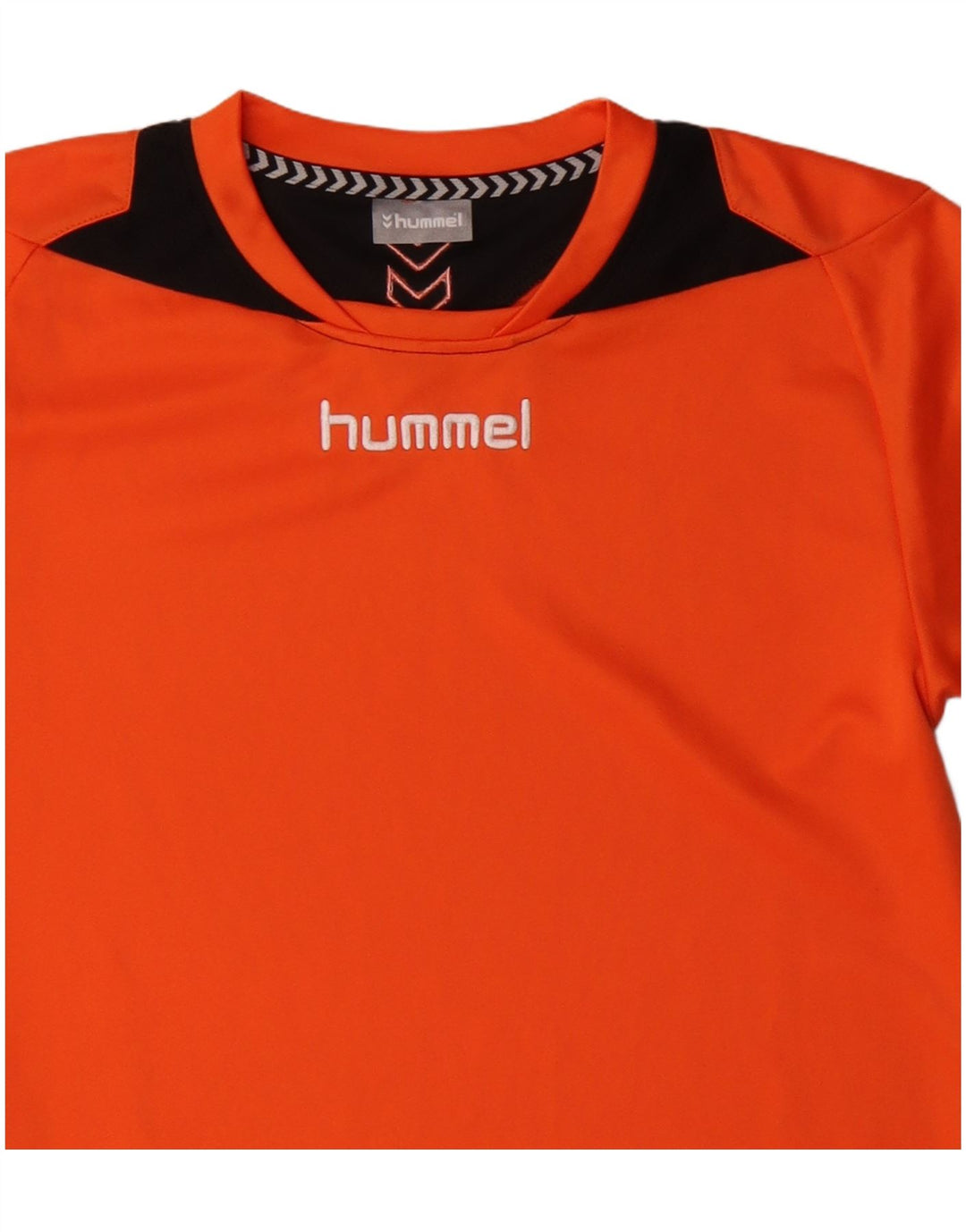HUMMEL Camiseta masculina gráfica top pequeno laranja colorblock poliéster