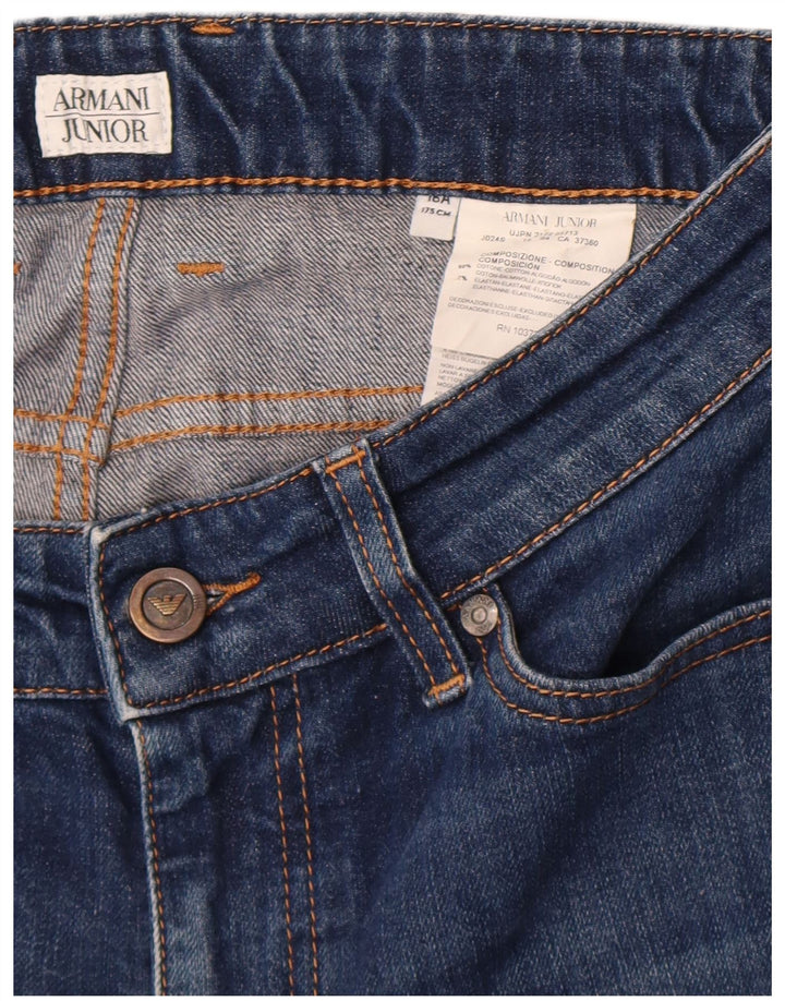 Shorts jeans Armani Junior para meninos 15-16 anos W29 azul algodão