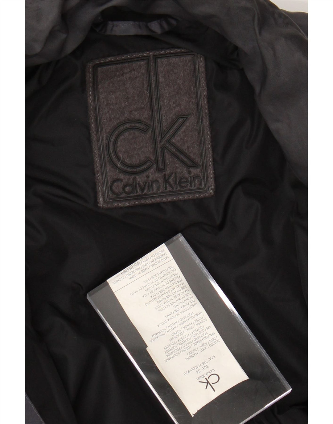 Jaqueta acolchoada masculina CALVIN KLEIN IT 56 3XL cinza nylon