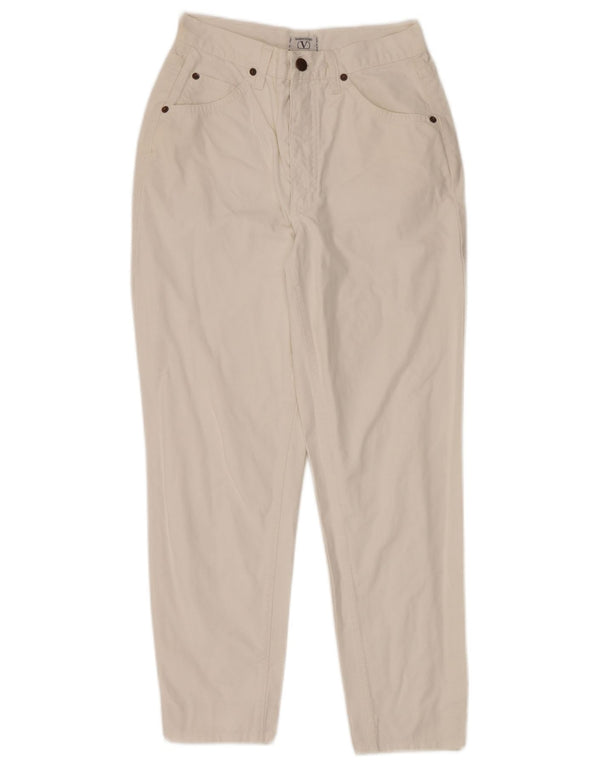 Jeans feminino Valentino cintura alta cônico W31 L26 algodão branco