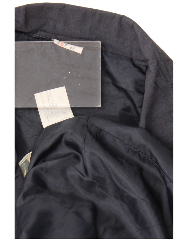 VINTAGE Womens Utility Jacket EU 46 XL Navy Blue Polyester