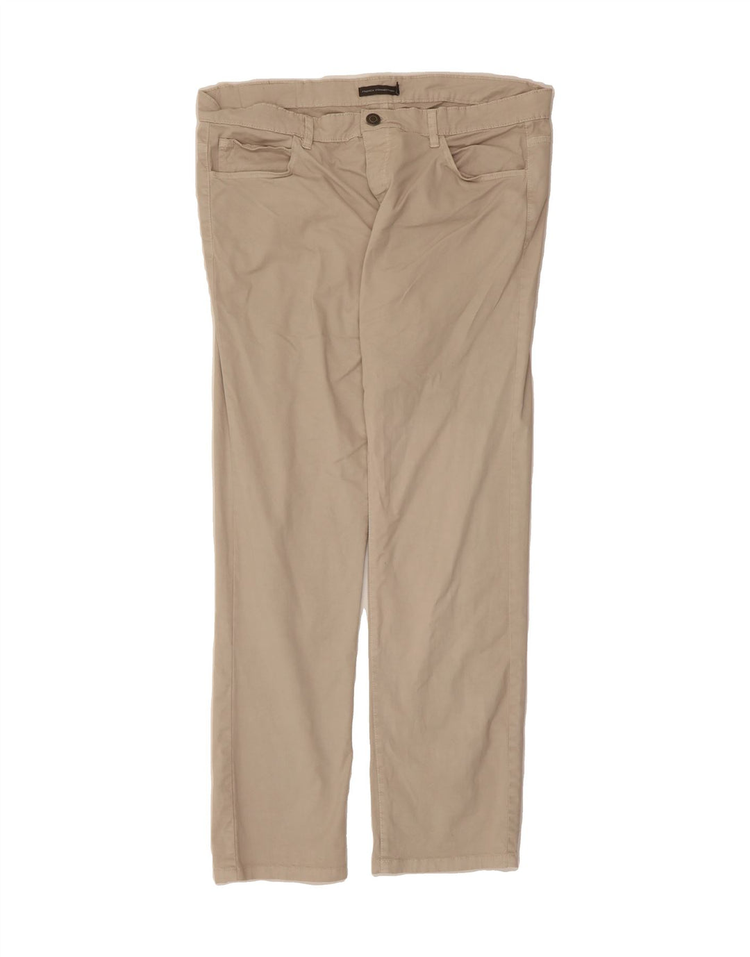FRENCH CONNECTION Mens Straight Casual Trousers W34 L32 Beige Cotton Vintage French Connection and Second-Hand French Connection from Messina Hembry 