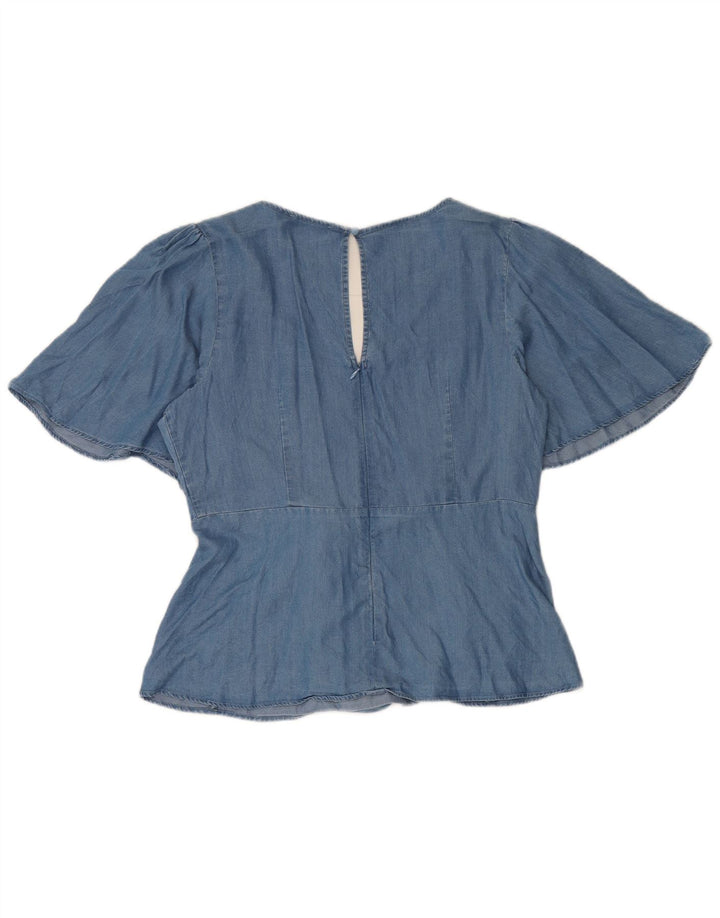 Blusa feminina Oasis UK 14 Lyocell azul médio