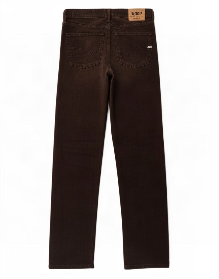 Calça jeans reta masculina Gas W30 L32 algodão marrom