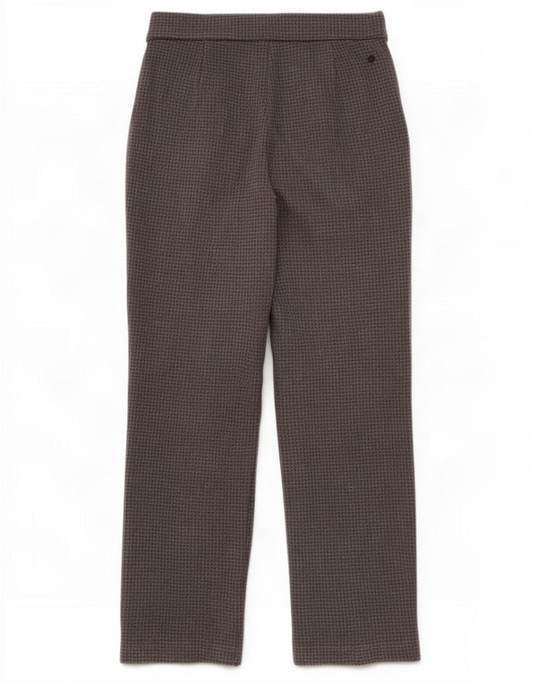 Calça casual feminina Marks & Spencer UK 10 pequena W28 L28 cinza houndstooth