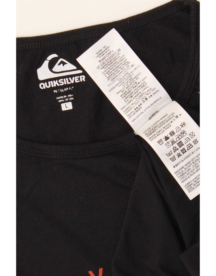 Colete gráfico masculino Quiksilver Top grande de algodão preto