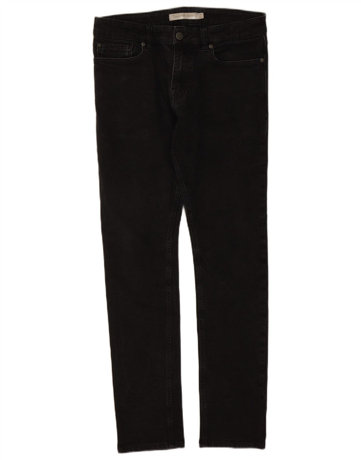 Calvin Klein Mens Jeans Slim W32 L32 Algodão Preto