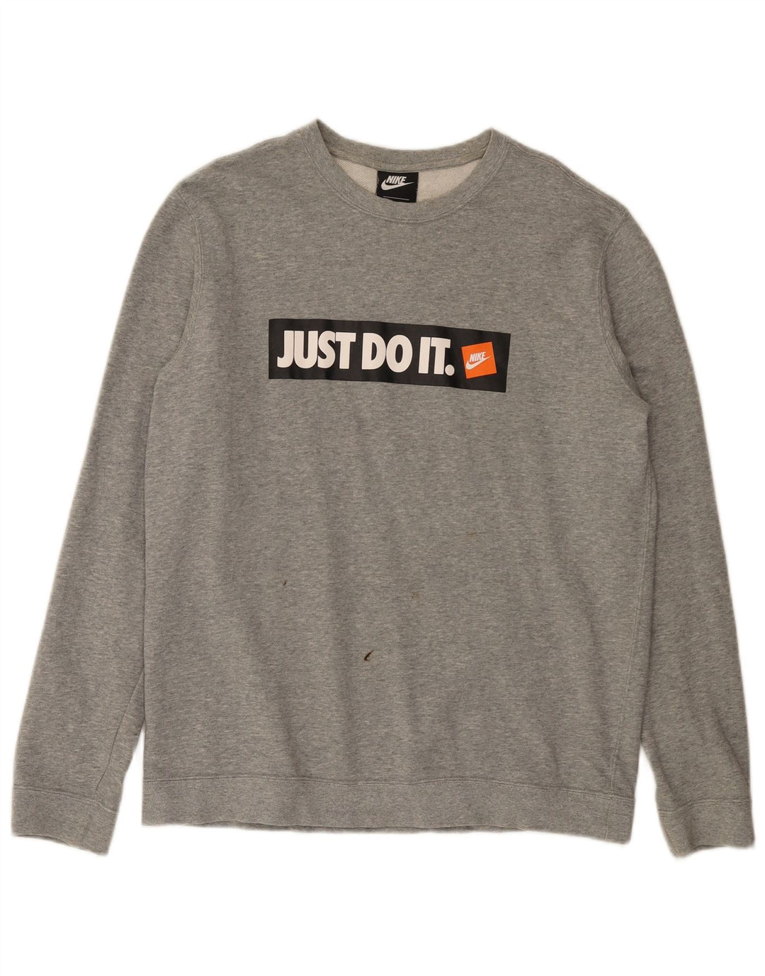Moletom gráfico masculino Nike Jumper grande algodão manchado cinza