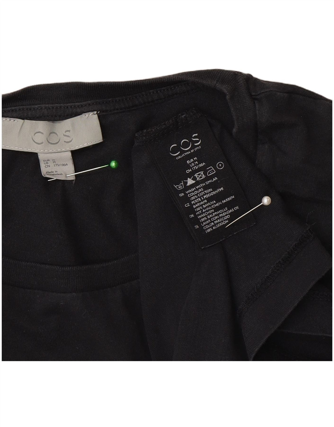 Cos Camiseta Masculina Top Médio Algodão Preto