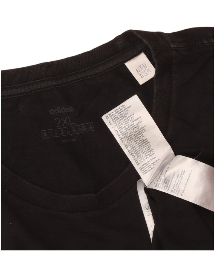 Camiseta gráfica masculina Adidas Top 2XL algodão preto