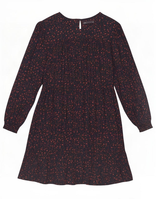 Vestido feminino Marks & Spencer A-Line UK 14 médio azul marinho floral