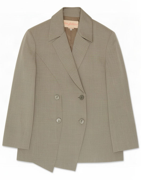 Byblos Womens Double Breasted Blazer Jacket IT 42 Medium Grey