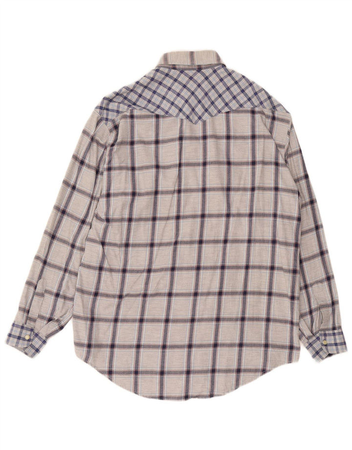Camisa masculina Levi's grande xadrez cinza algodão