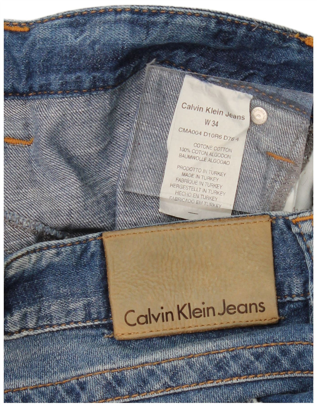 Calça jeans reta masculina CALVIN KLEIN W34 L34 algodão azul