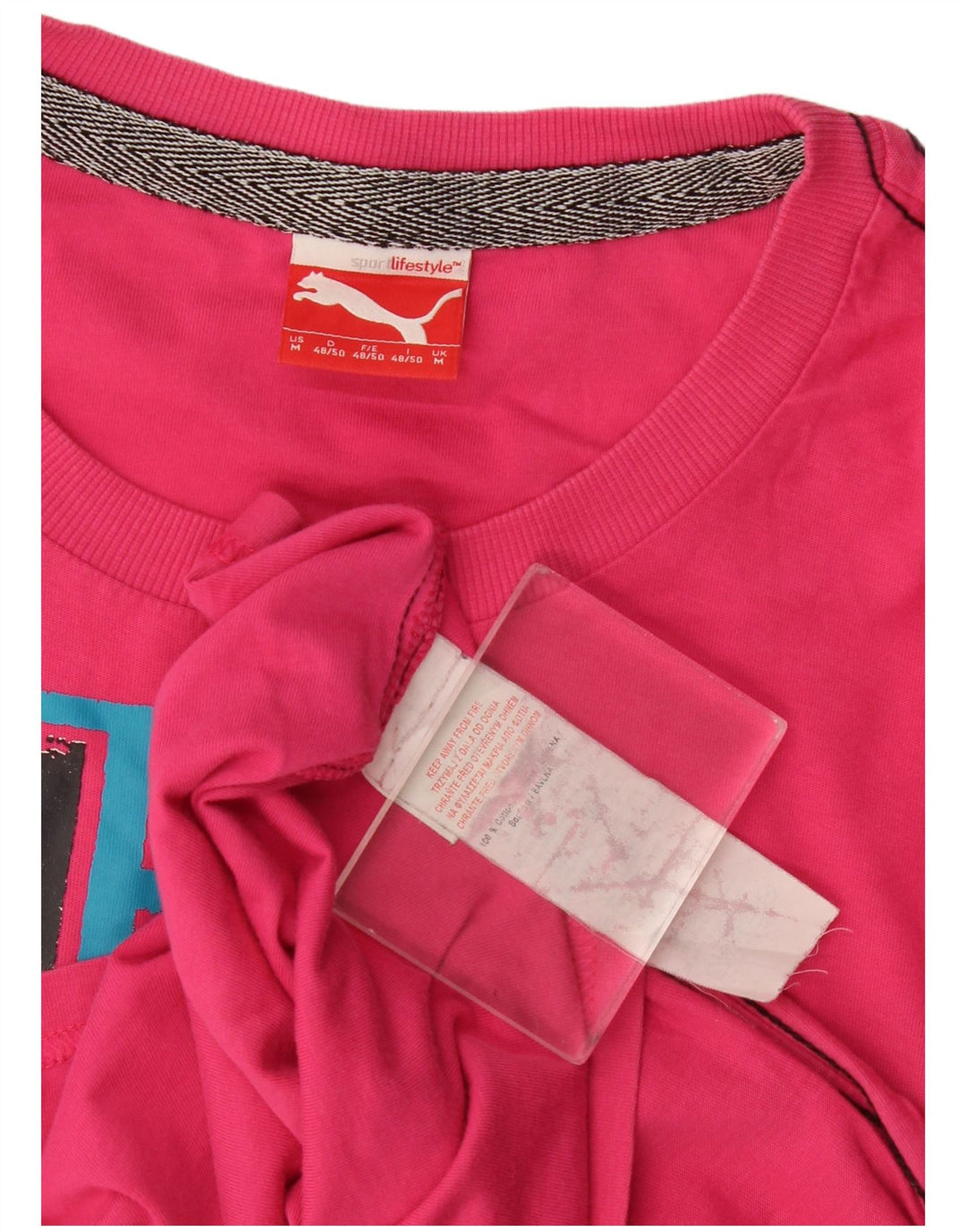Puma Camiseta Masculina Graphic Top Médio Algodão Rosa