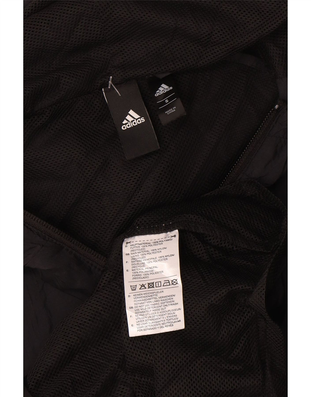 Adidas Womens Hooded Rain Jacket UK 10 Pequeno Preto Poliamida
