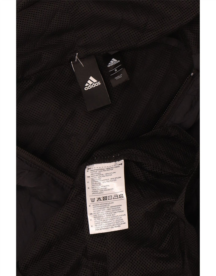 Adidas Womens Hooded Rain Jacket UK 10 Pequeno Preto Poliamida
