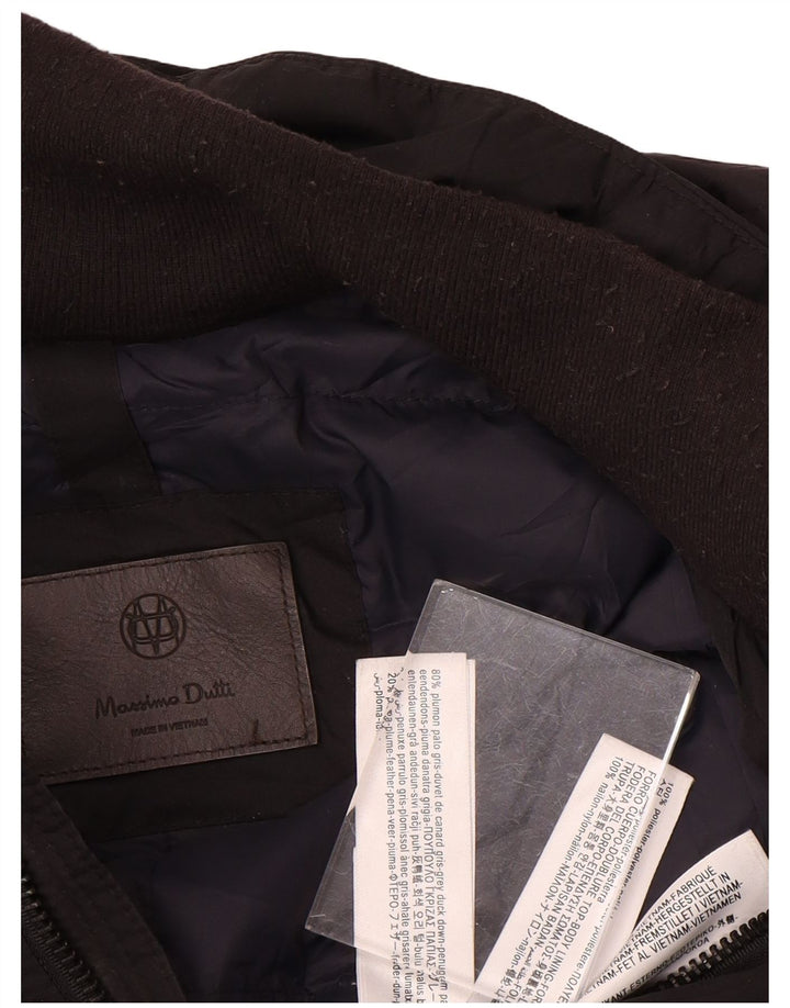 Casaco acolchoado masculino Massimo Dutti UK 44 2XL poliéster preto