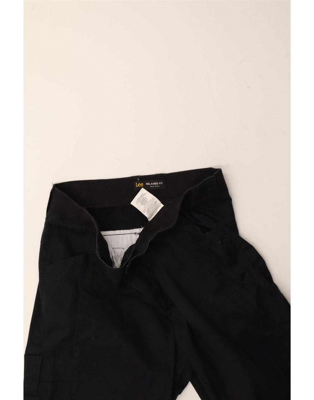 LEE Womens Mid Rise Relaxed Fit Capri Trousers US 6 Medium W30 L16 Black Vintage Lee and Second-Hand Lee from Messina Hembry 