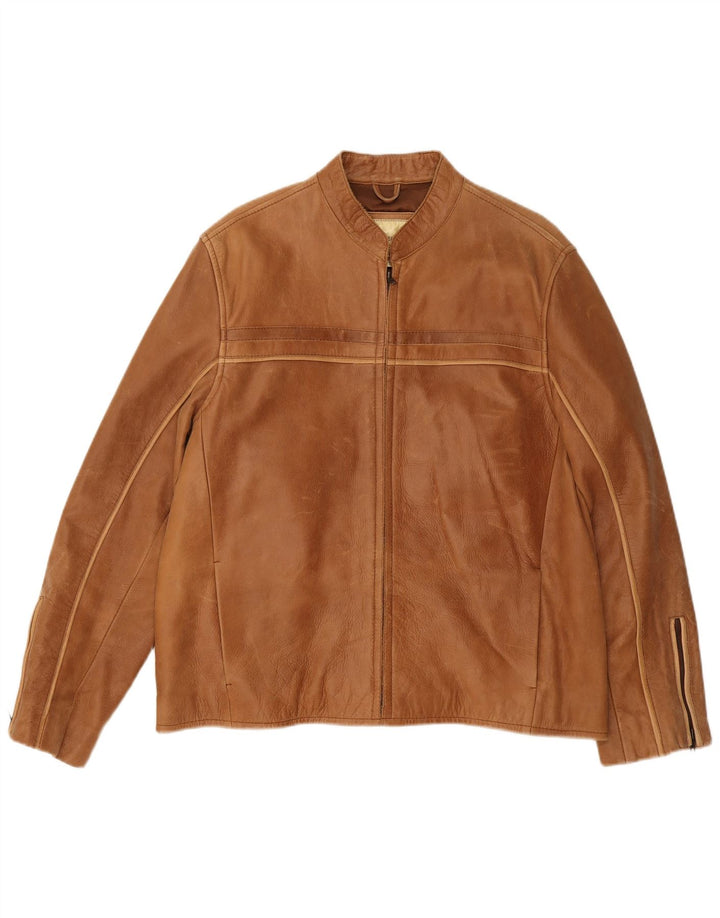 Jaqueta de couro masculina vintage UK 36 couro marrom médio