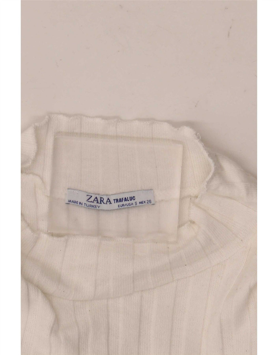 Zara Womens Trafaluc Crop Top Manga Longa Reino Unido 8 Pequeno Branco