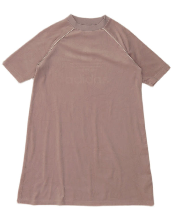 Adidas Womens Graphic Loose Fit T-Shirt Vestido Reino Unido 6 XS Roxo Poliéster