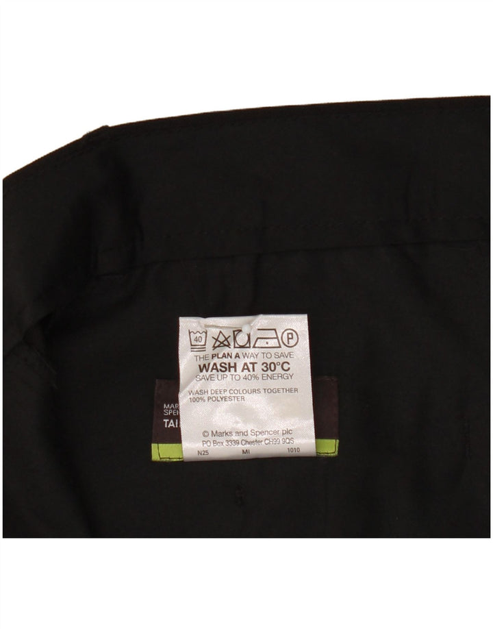 Calça chino reta masculina Marks & Spencer W38 L31 poliéster preto
