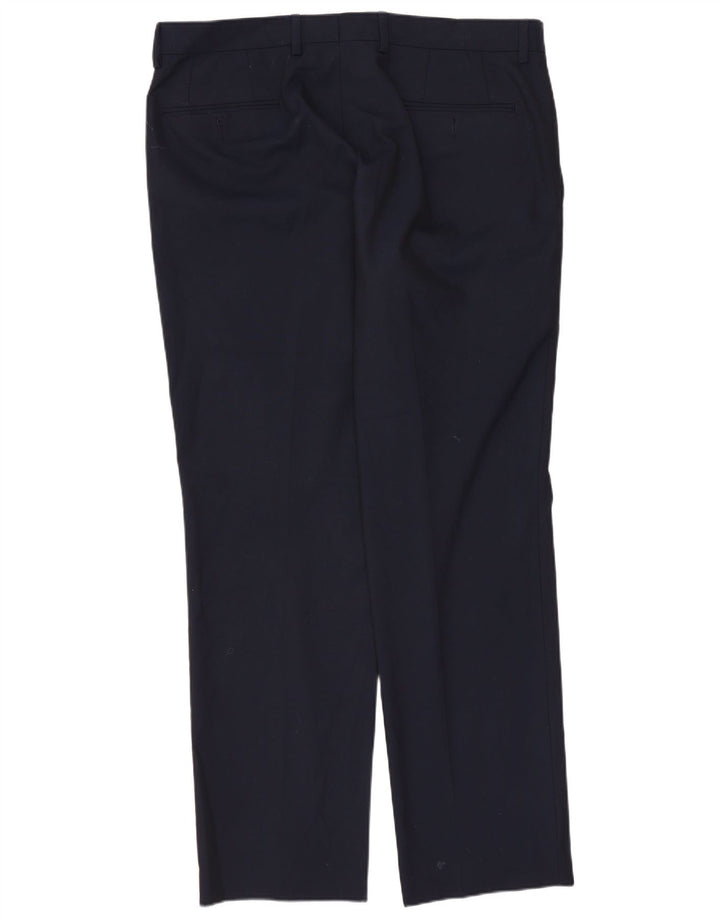 Calça masculina de terno reto CHAPS W34 L30 poliéster azul marinho
