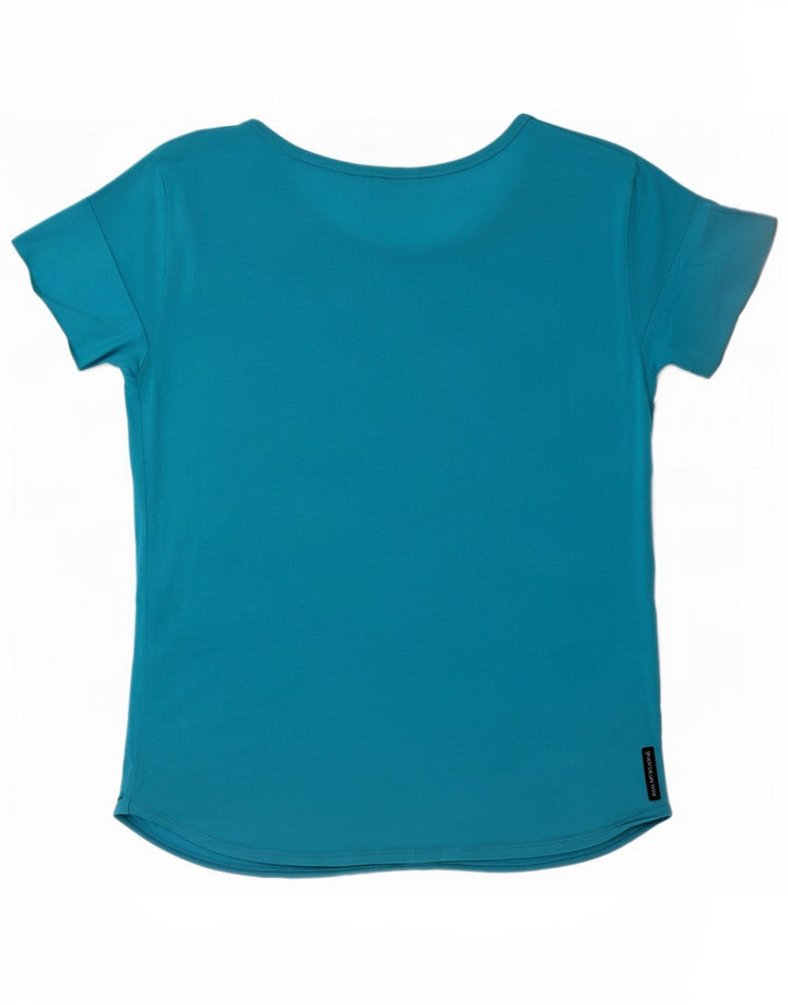 Armani Jeans Camiseta Feminina Top UK 12 Azul Médio