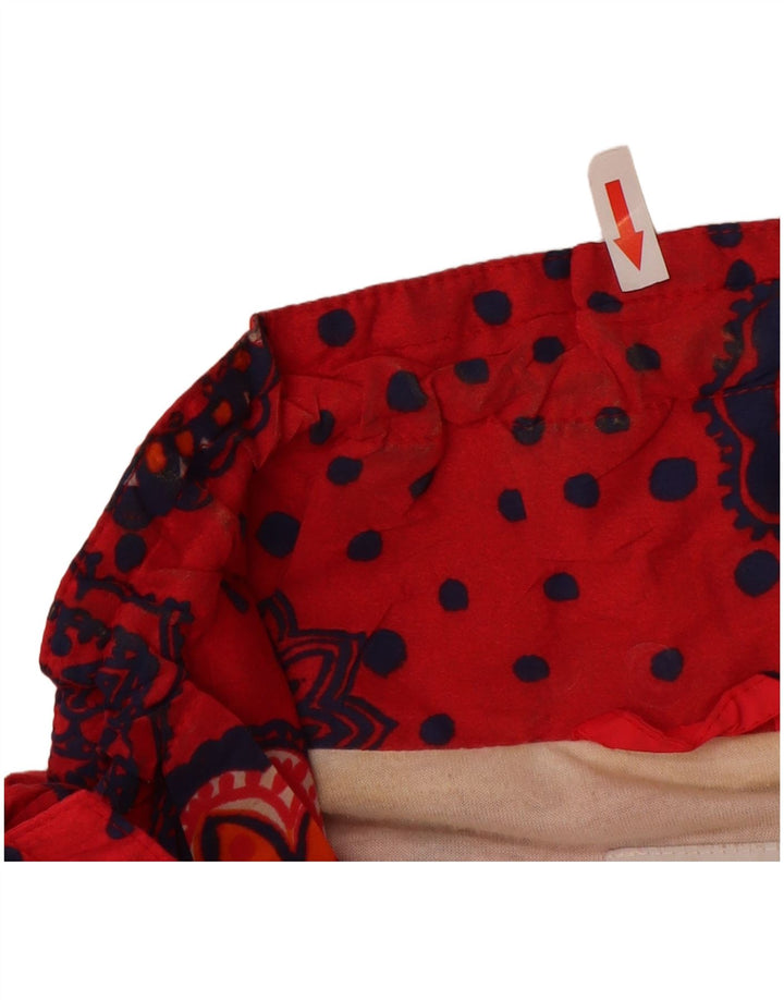 Jaqueta Anorak Oversized Feminina Etirel Reino Unido 14 Poliéster Floral Vermelho Médio
