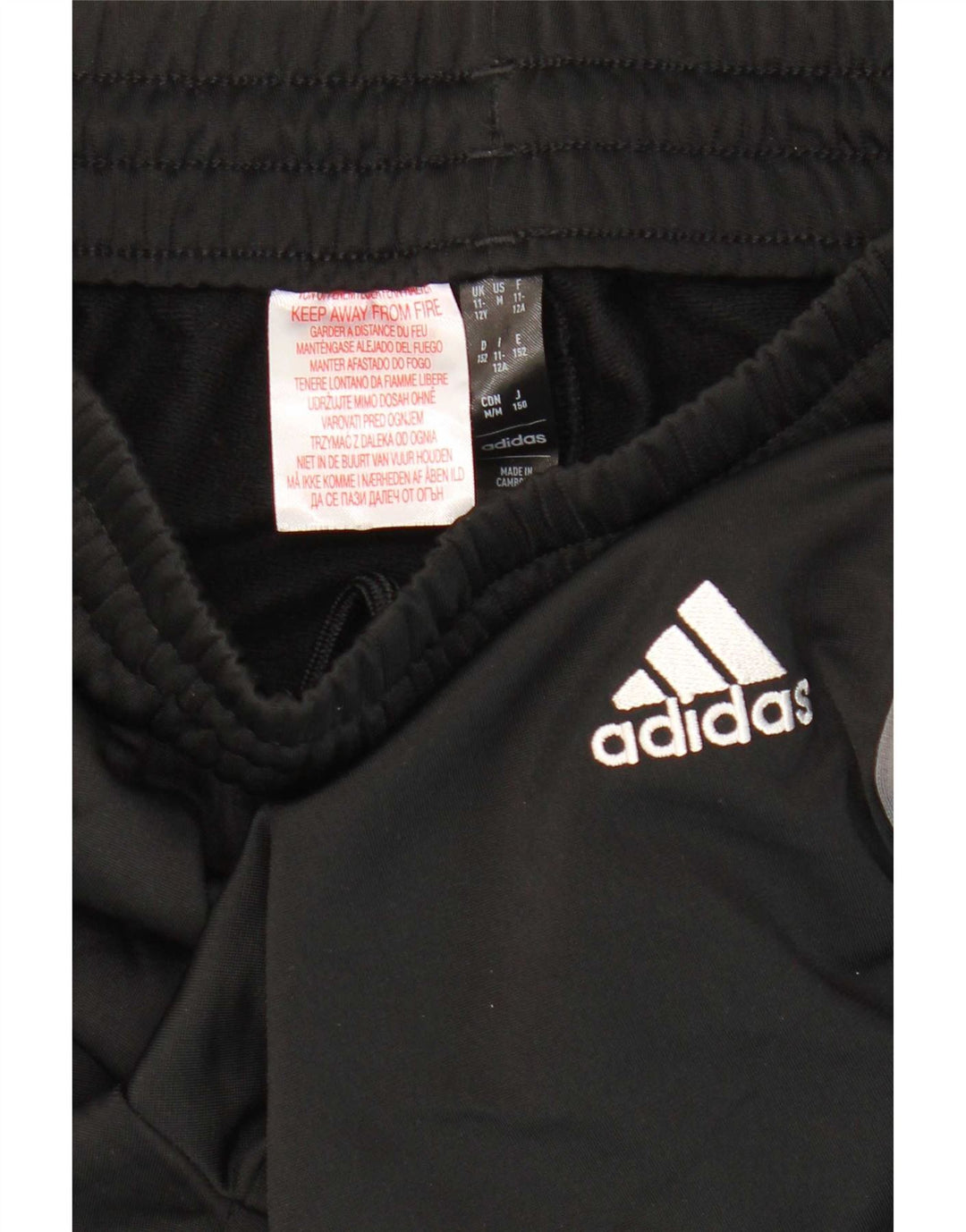 Adidas meninos calças de treino gráfico joggers 11-12 anos preto poliéster
