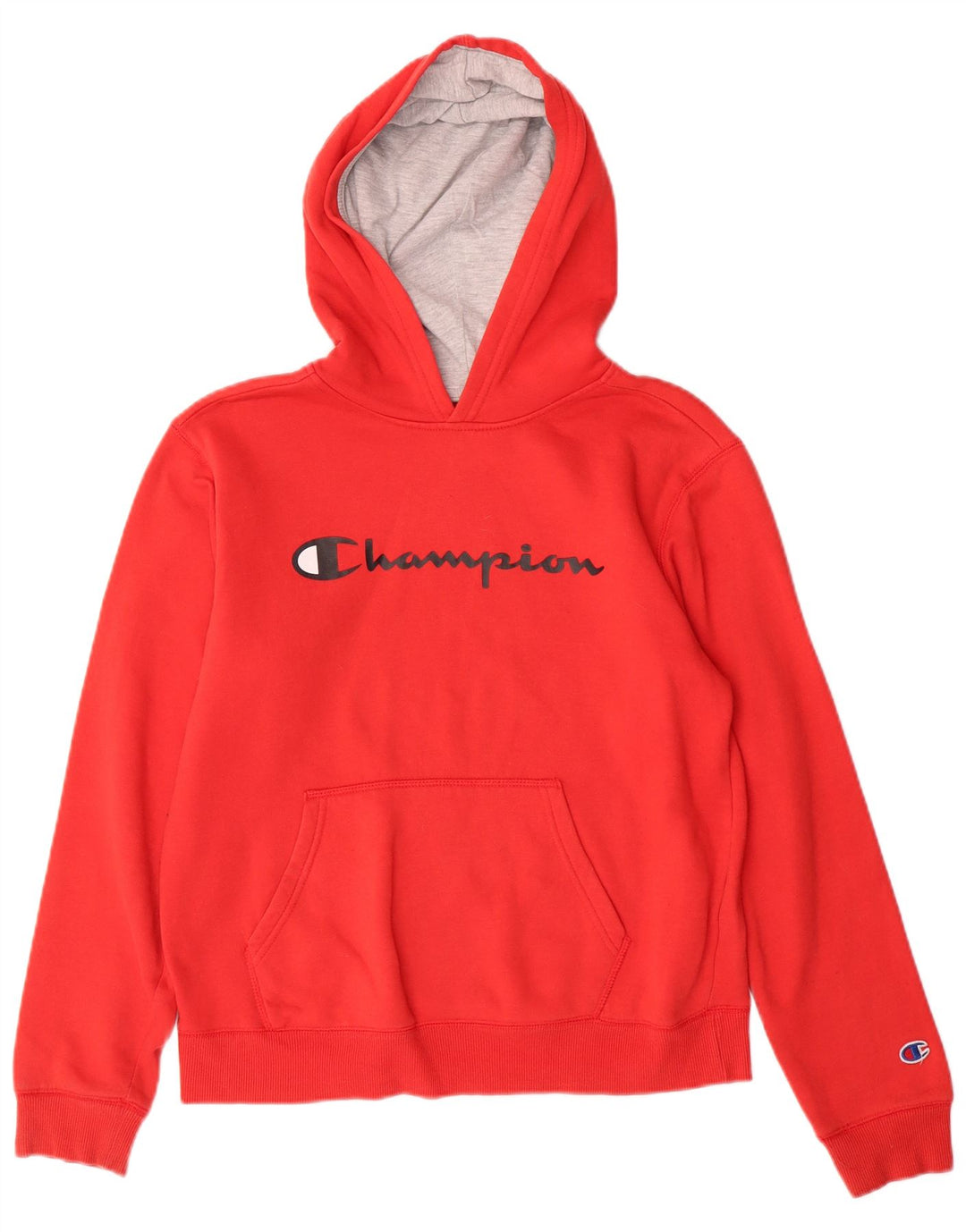 Jumper com capuz gráfico Champion Boys 13-14 anos XL algodão vermelho