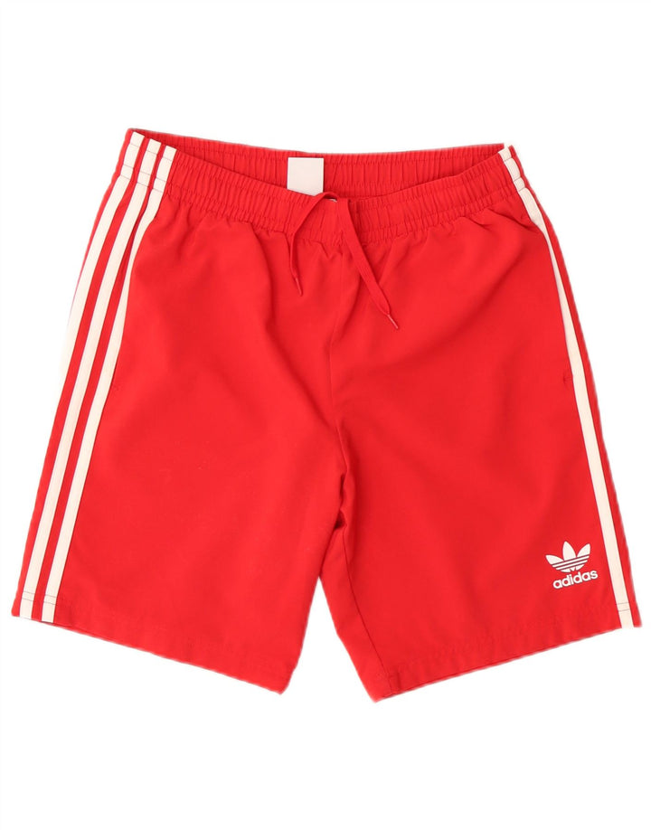 Shorts esportivos Adidas meninos 13-14 anos poliéster vermelho