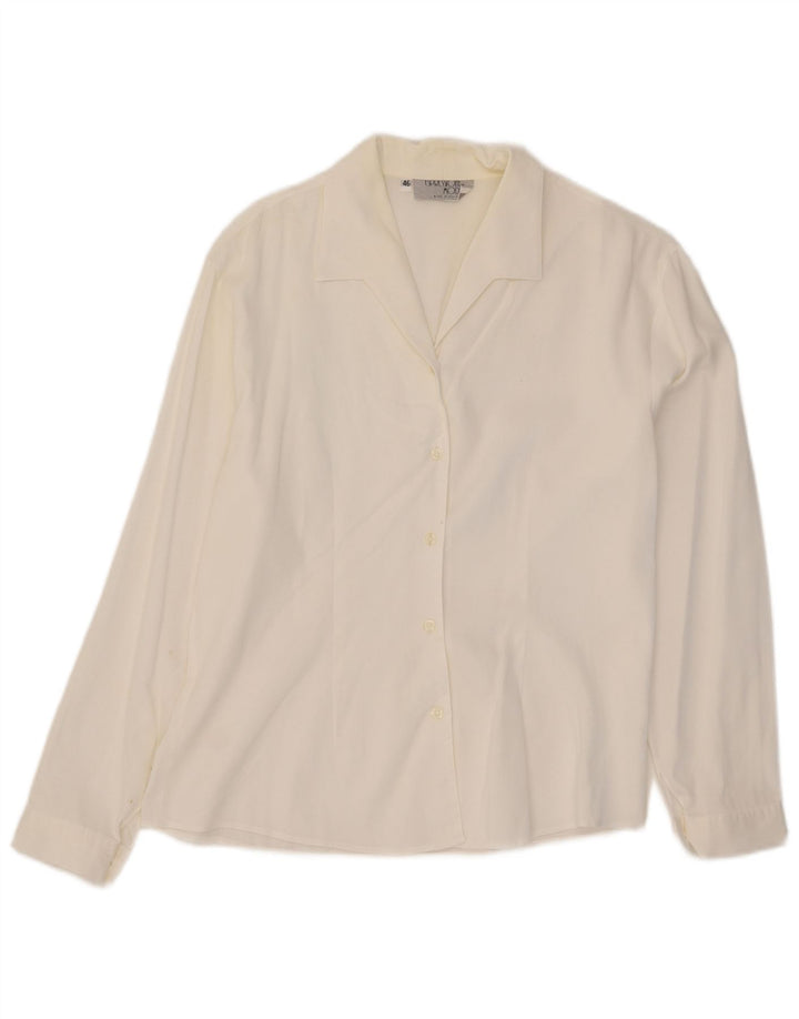 Camisa feminina vintage UK 16 grande branca