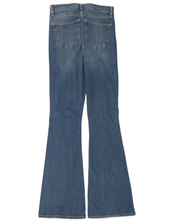 Topshop feminino Jamie Flared Jeans W28 L34 azul algodão