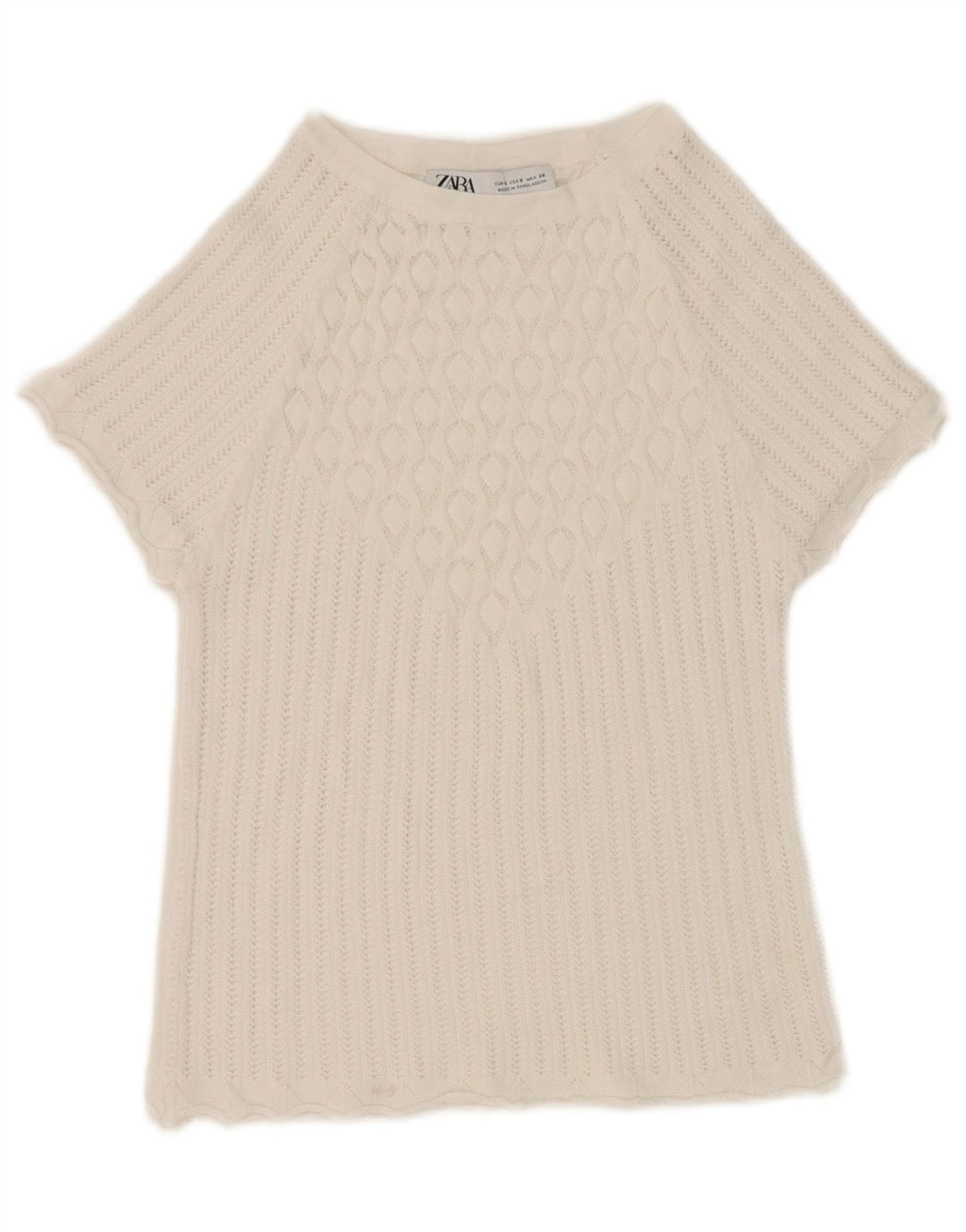 Blusa feminina Zara Top UK 8 pequena branca