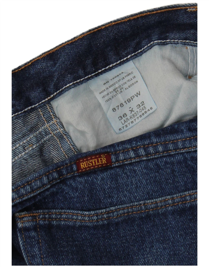 Shorts jeans masculino RUSTLER W36 grande algodão azul marinho