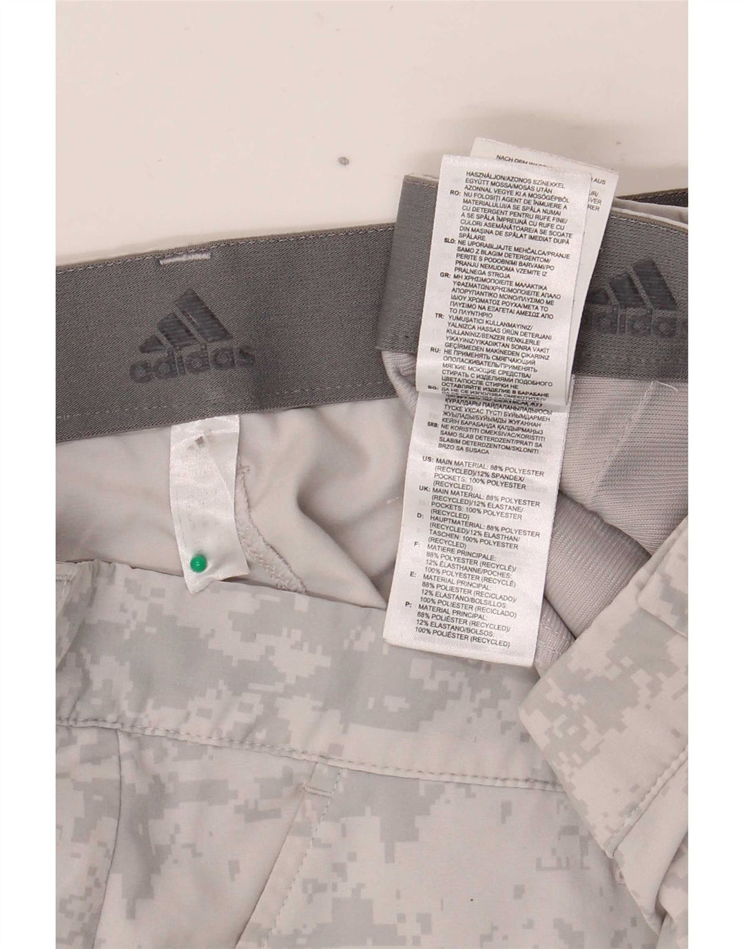 Shorts esportivos masculinos Adidas grande poliéster camuflado cinza