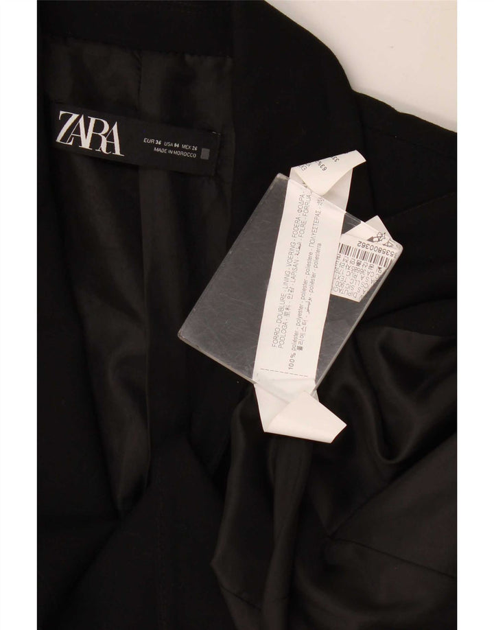 Jaqueta blazer feminina Zara com 1 botão EU 36 XS preto poliéster