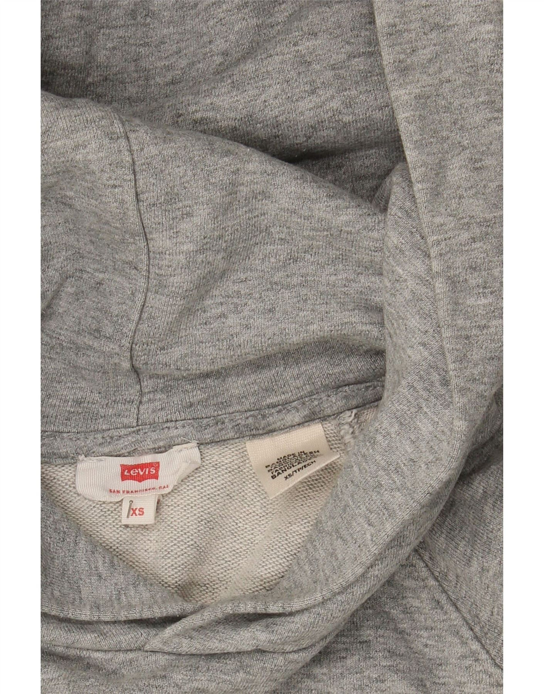 LEVI'S Mens Graphic Hoodie Jumper XS Grey Cotton Vintage Levi's and Second-Hand Levi's from Messina Hembry 