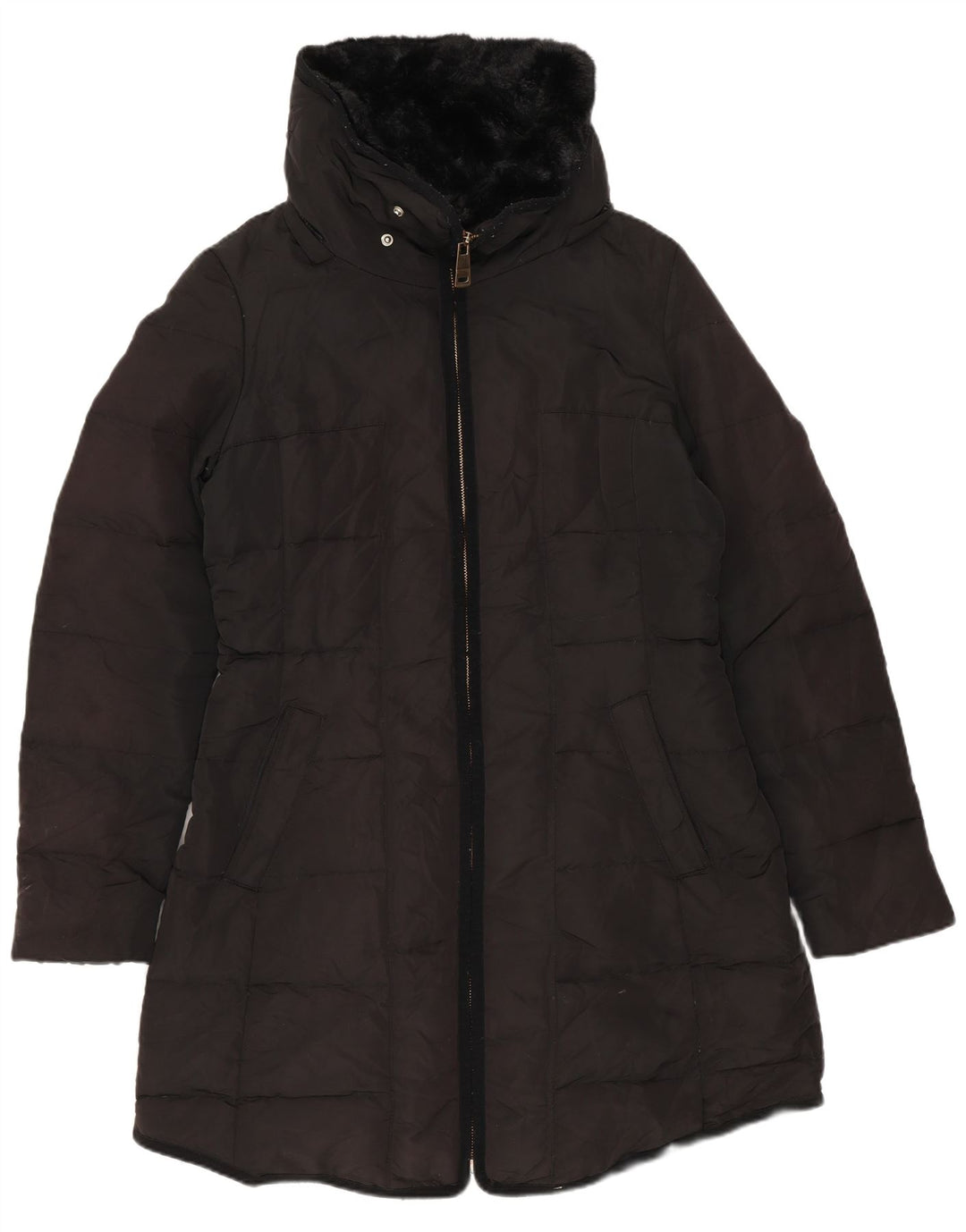 Casaco acolchoado feminino Zara UK 14 médio preto