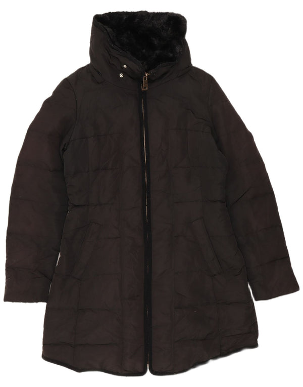 Casaco acolchoado feminino Zara UK 14 médio preto