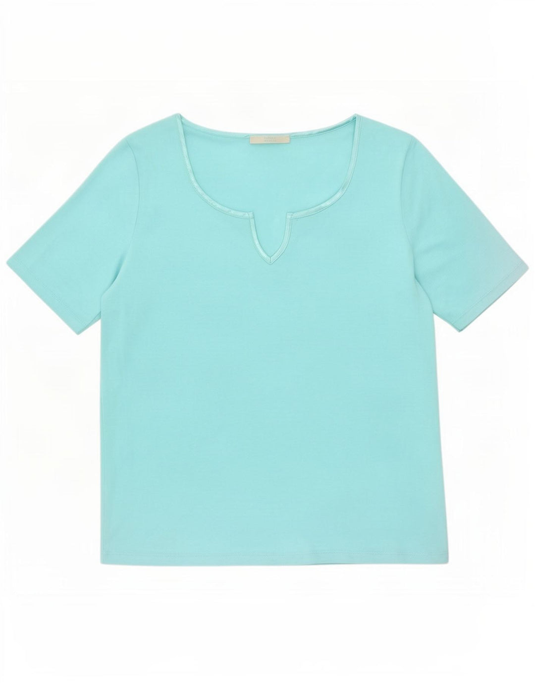 Camiseta feminina Marks & Spencer UK 14 poliéster turquesa médio