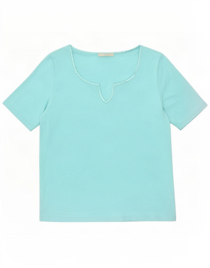 Camiseta feminina Marks & Spencer UK 14 poliéster turquesa médio