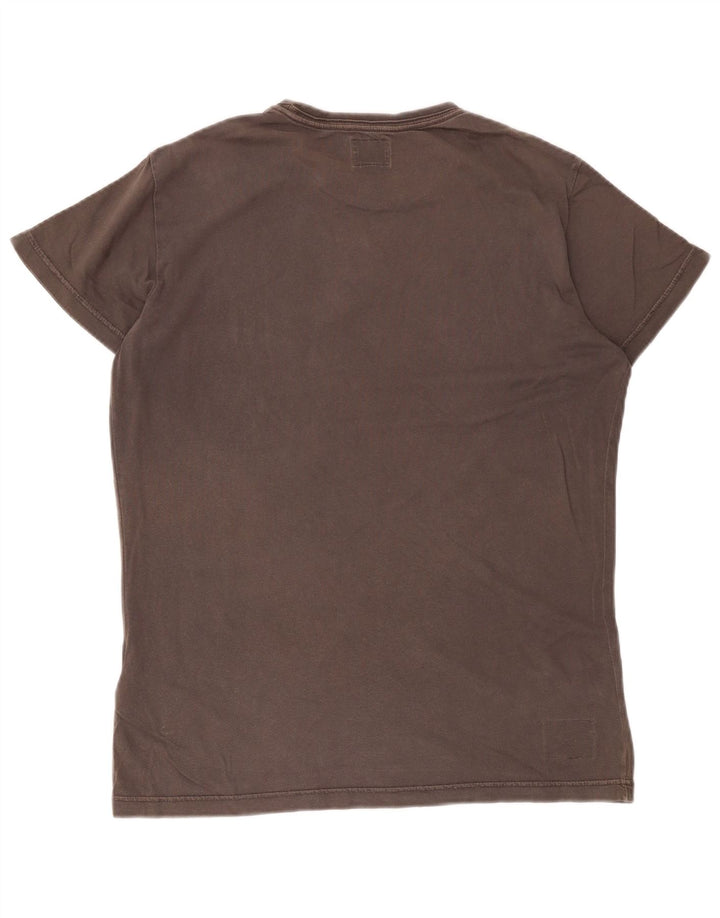 Diesel Camiseta masculina gráfica Top grande algodão cinza