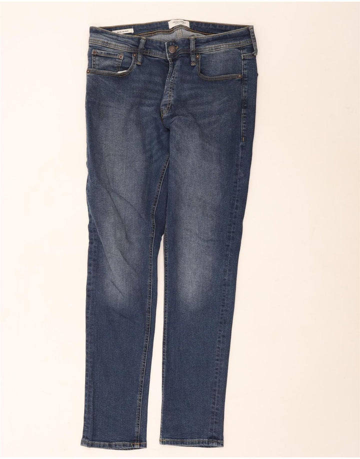 Jack & Jones Masculino GLENN Slim Jeans W32 L34 Azul Algodão
