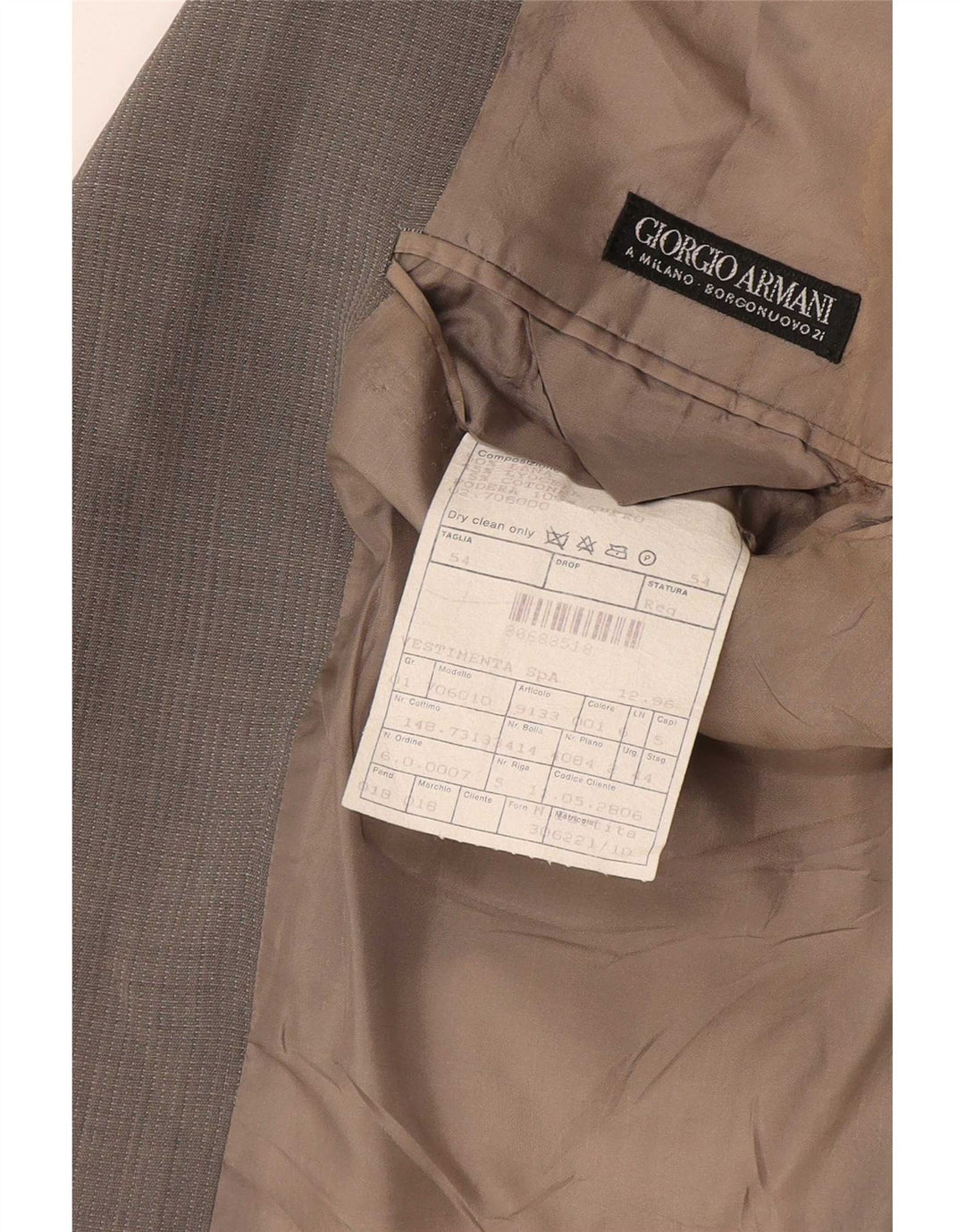 Jaqueta blazer masculina Giorgio Armani com 3 botões IT 54 2XL lã cinza