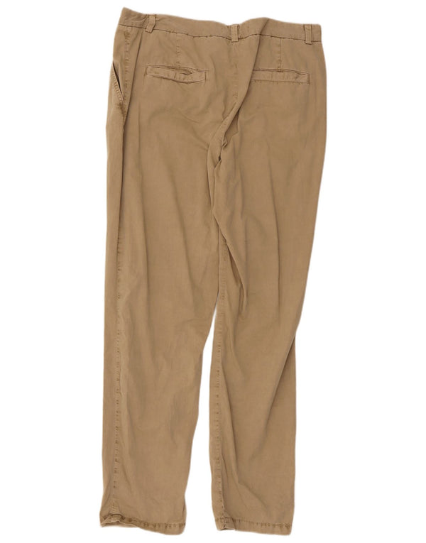 Calça chino reta feminina Marks & Spencer Reino Unido 14 grande W32 L29 bege