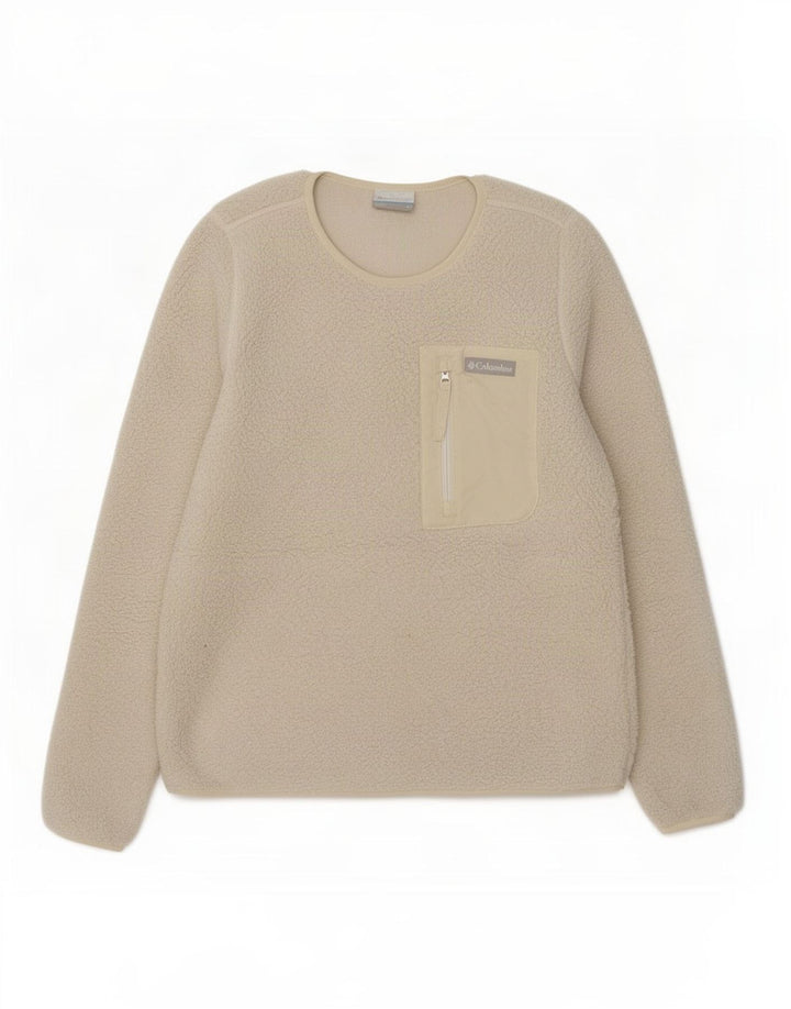 Suéter de lã feminino Columbia UK 10 pequeno poliéster branco
