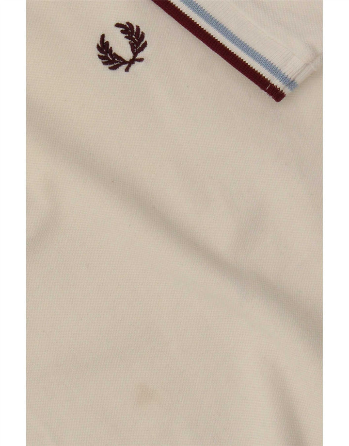 Camisa polo masculina Fred Perry grande algodão branco